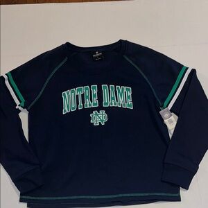 NWT-Colosseum-L-navy blue-embroidered, Notre Dame University crewneck sweatshirt